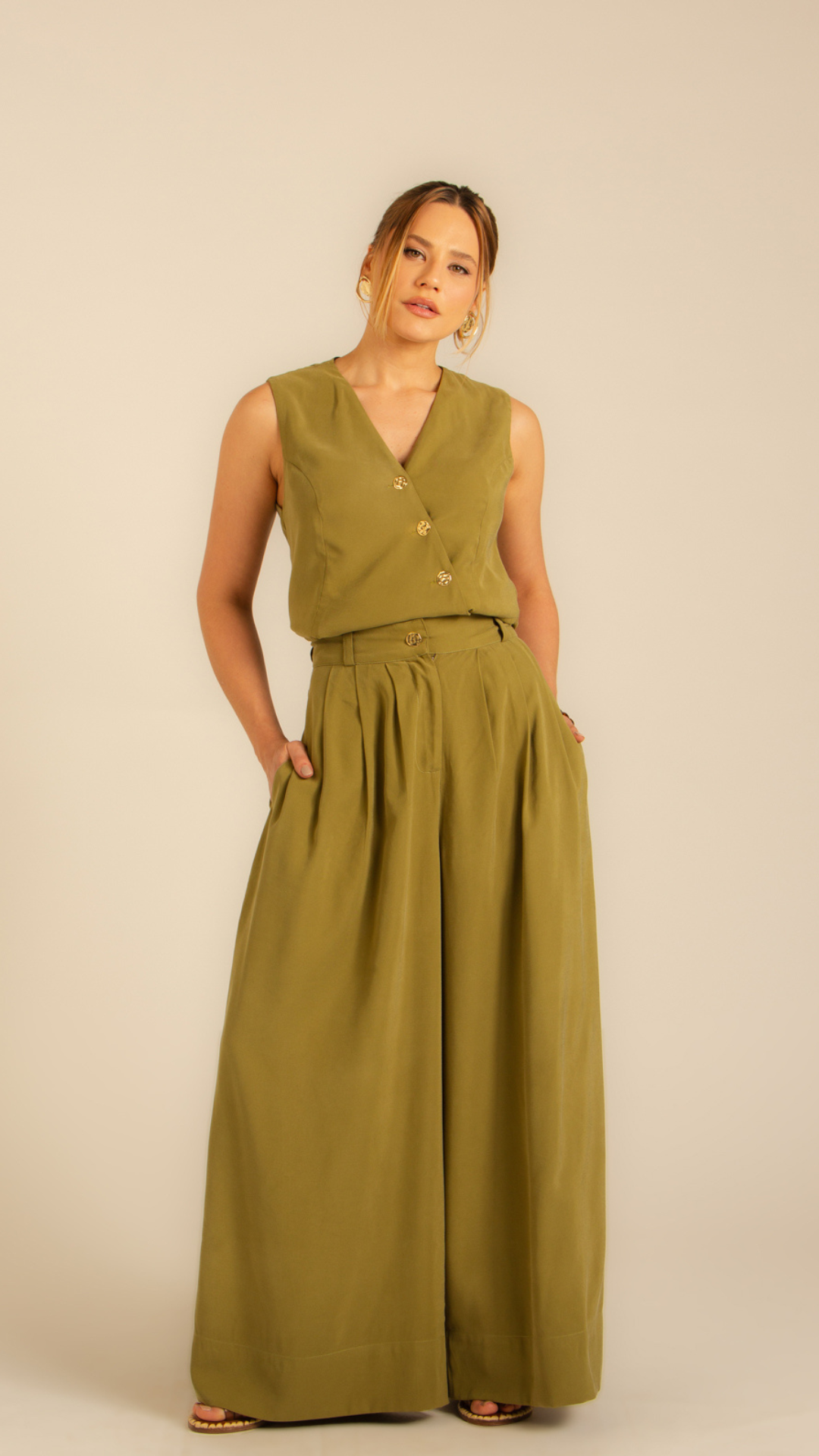 Colete Transpasse Euforia Verde Oliva