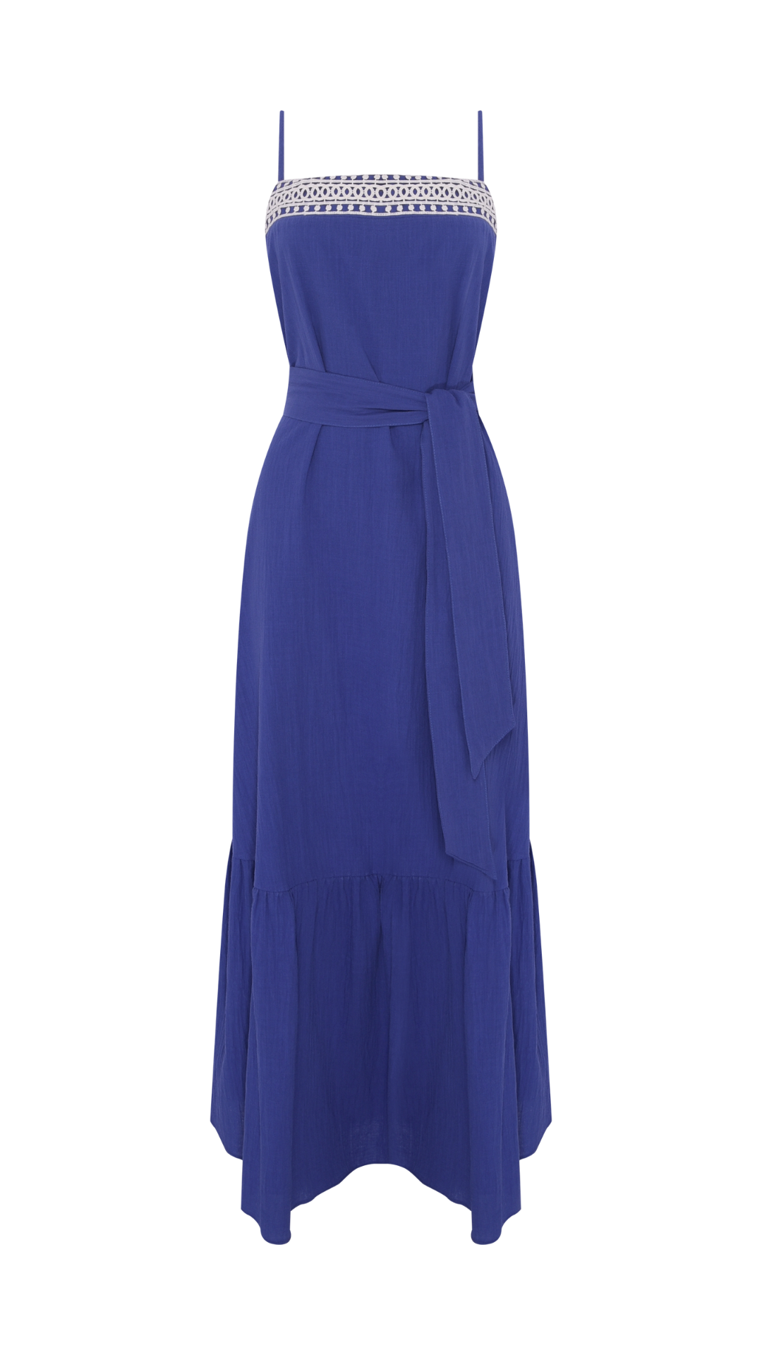 Vestido Decote Renda Harmonia Azul Real