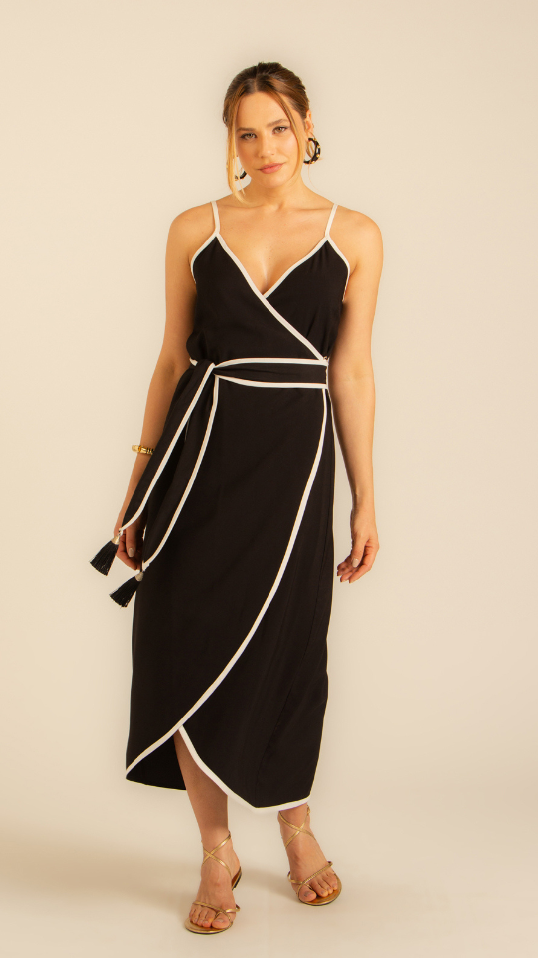 Vestido Transpassado Serena Preto