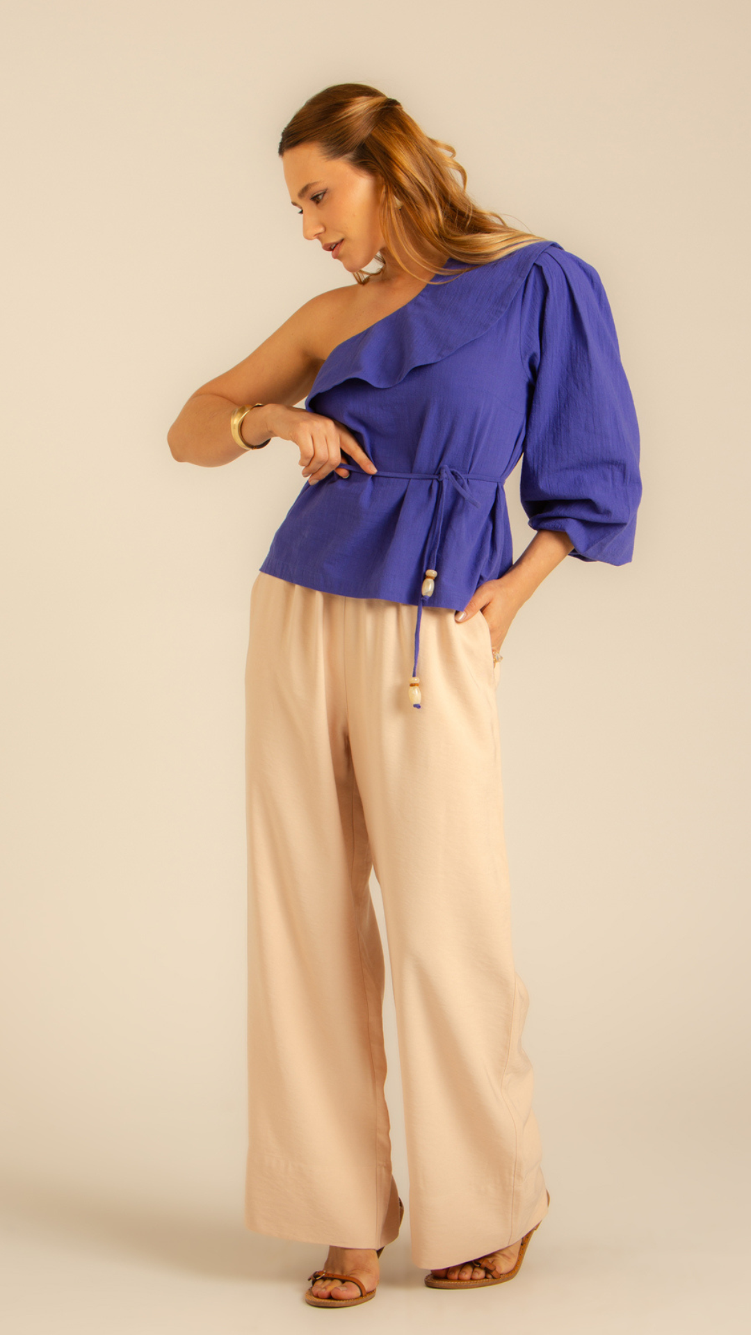 Blusa Jabô Harmonia Azul Real