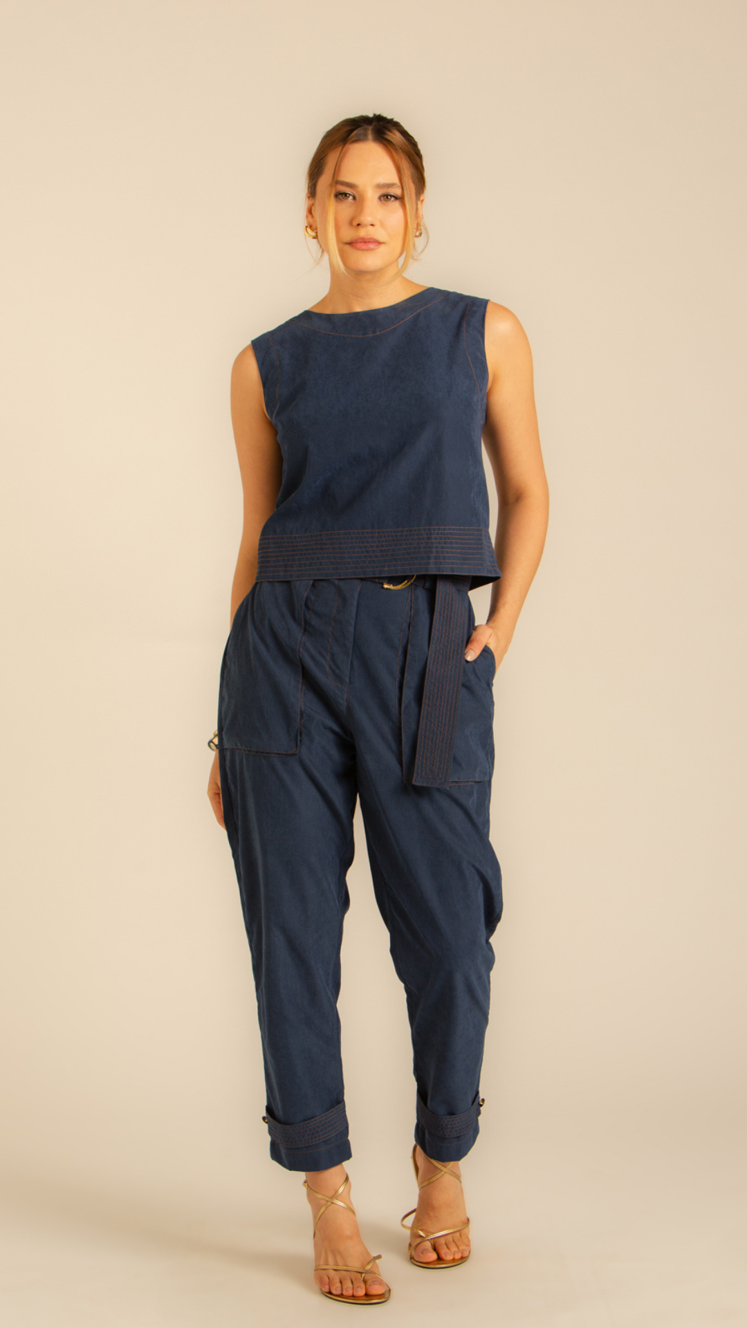 Calça Faixa Alfa Marinho