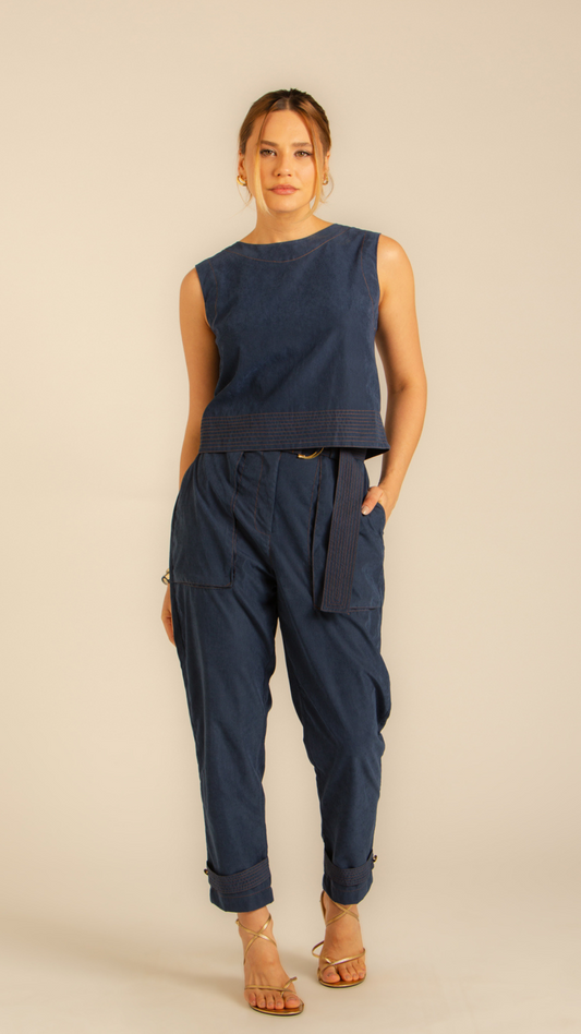 Calça Faixa Alfa Marinho
