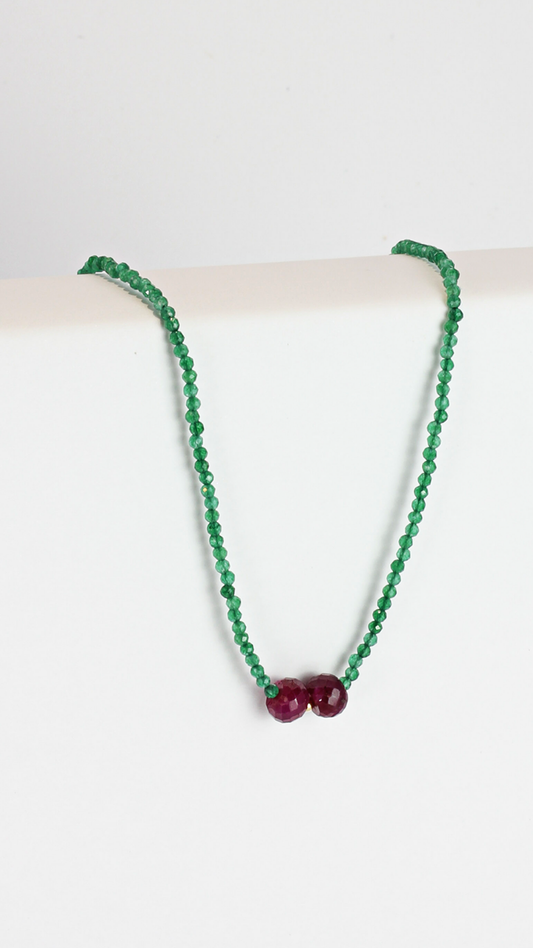 Colar Viver Jade Verde Rubis