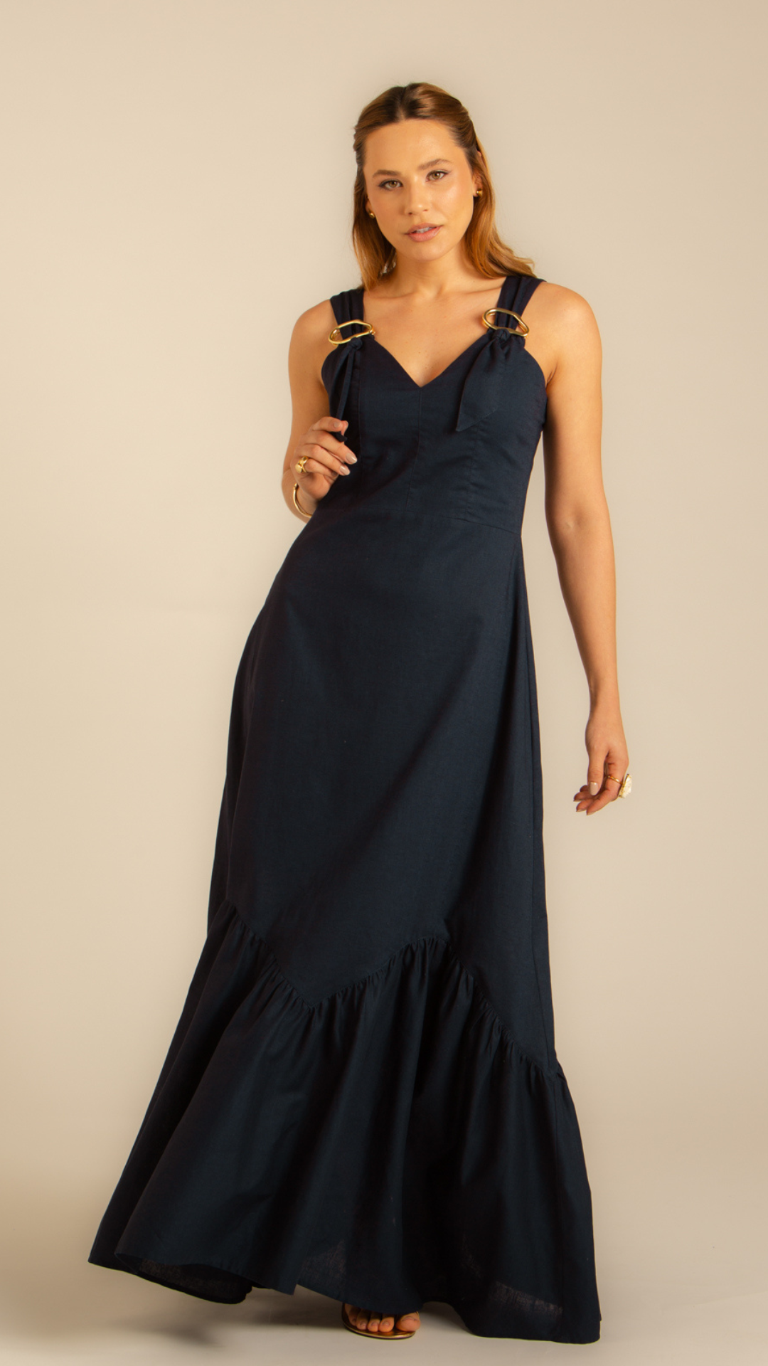 Vestido Fivelas Plenitude Marinho