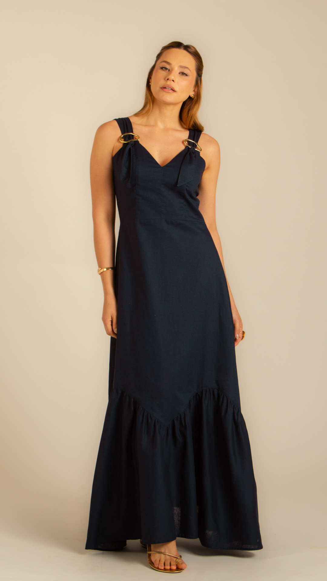 Vestido Fivelas Plenitude Marinho