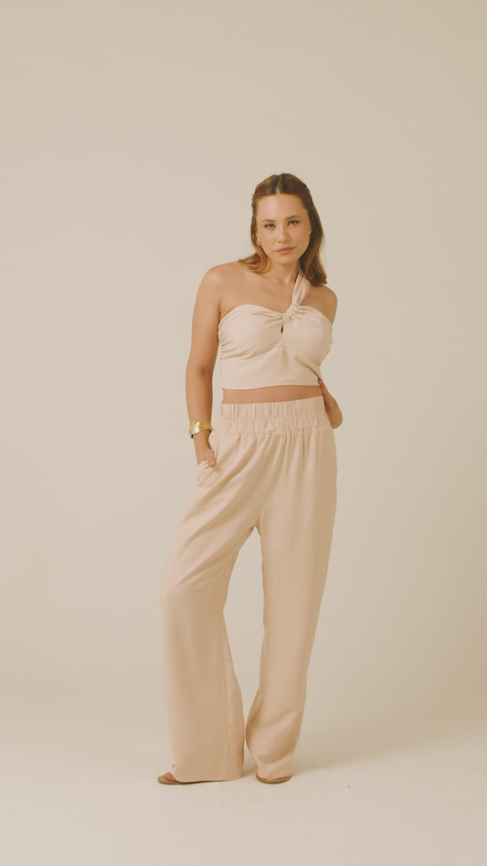 Pantalona Cós Vibração Bege Rosado