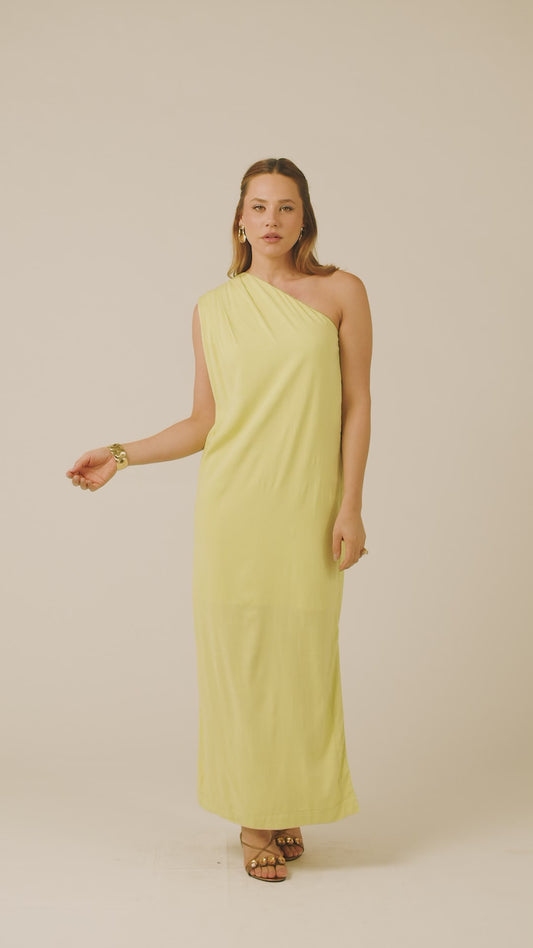 Vestido Pregas Virtude Lima
